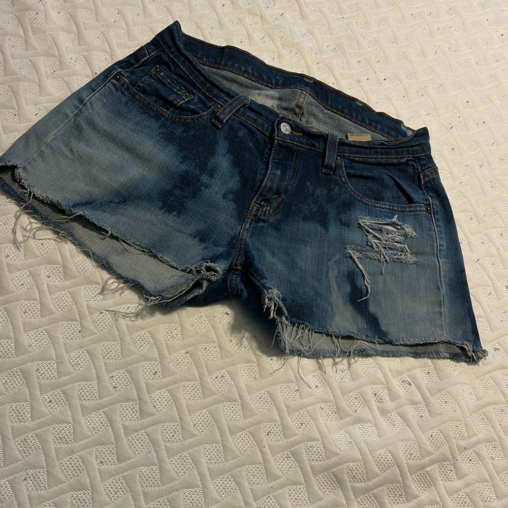 Distressed Denim Shorts